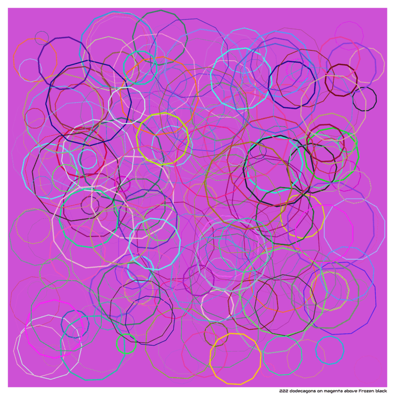 222 dodecagons on magenta above Frozen black