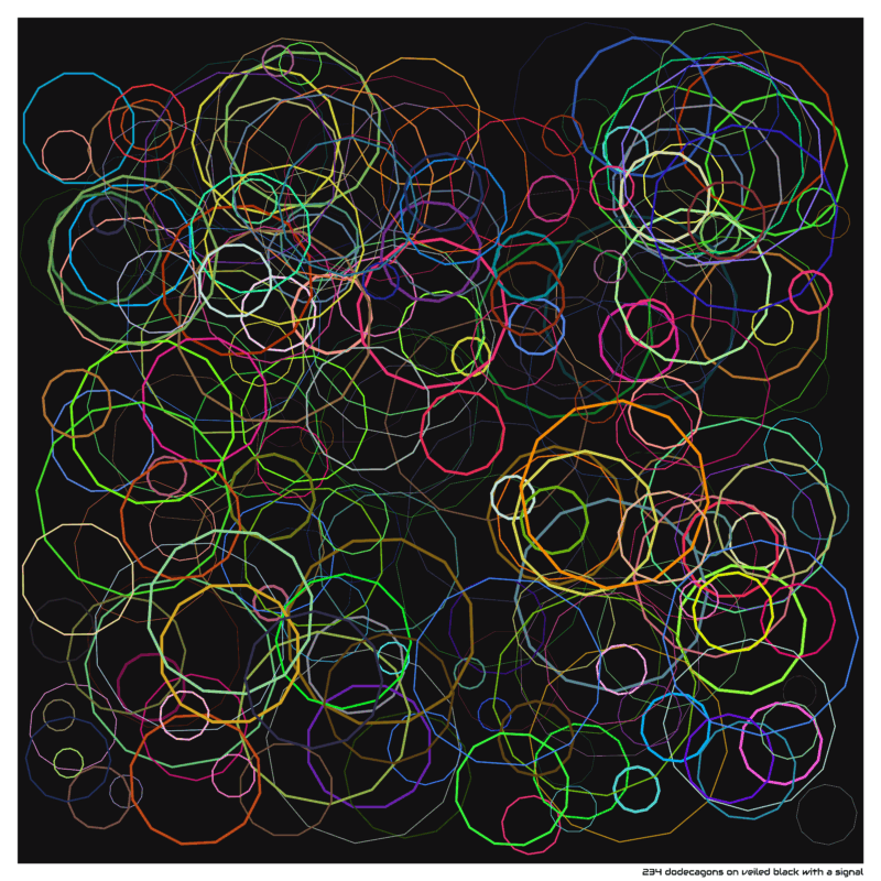 234 dodecagons on veiled black with a signal