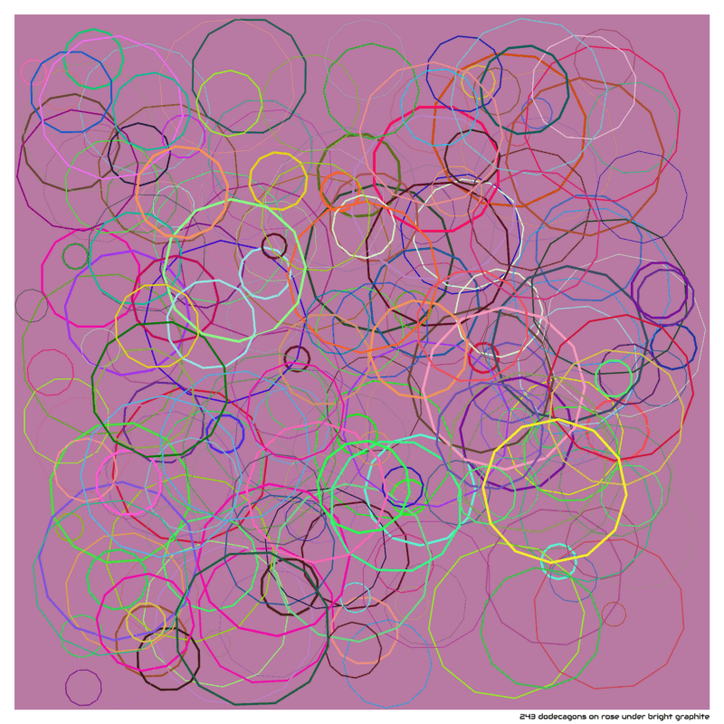243 dodecagons on rose under bright graphite