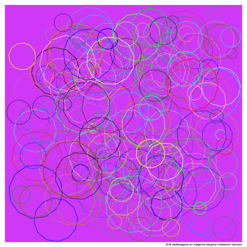 245 dodecagons on magenta beyond Iridescent maroon