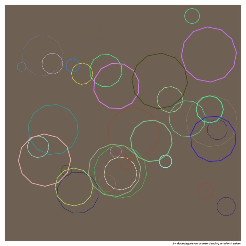 34 dodecagons on breeze dancing on silent amber