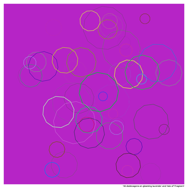 48 dodecagons on gleaming lavender and tale of fragment