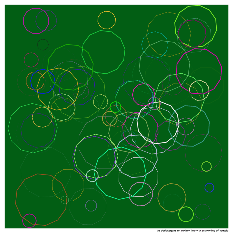 79 dodecagons on mellow lime — a awakening of temple