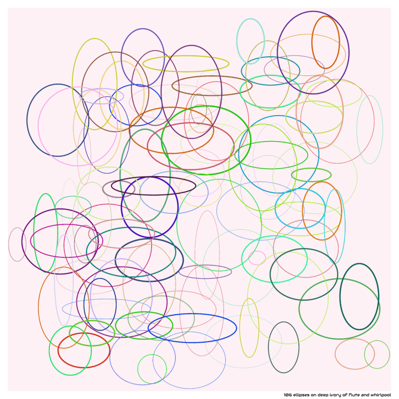 106 ellipses on deep ivory of flute and whirlpool