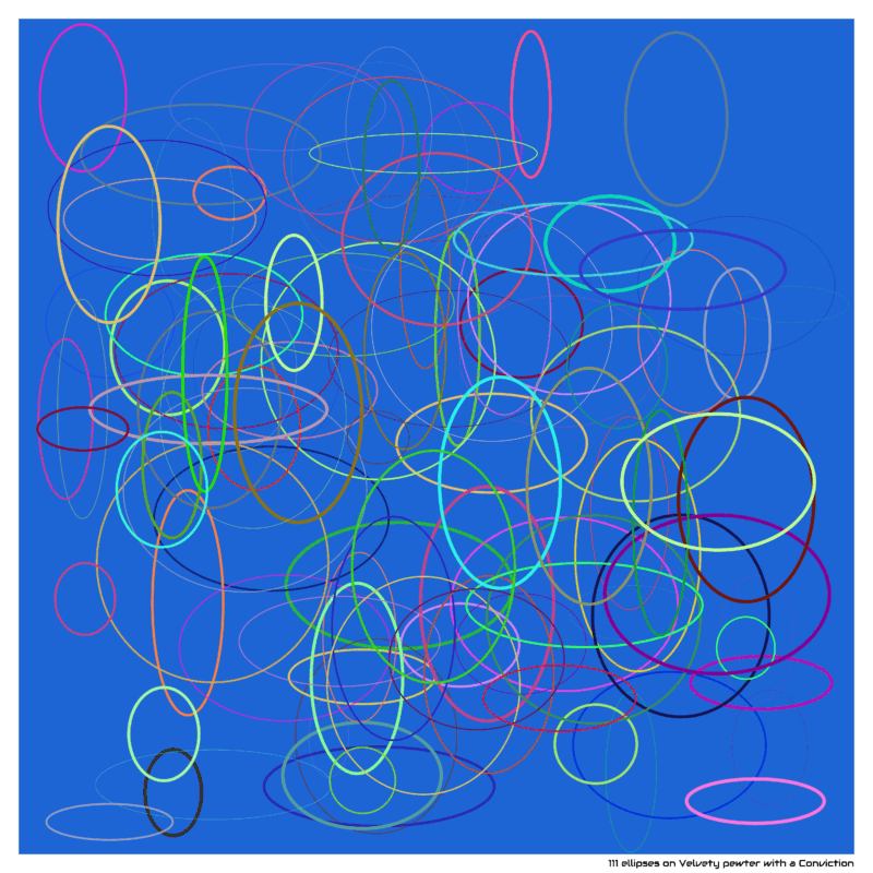 111 ellipses on Velvety pewter with a Conviction