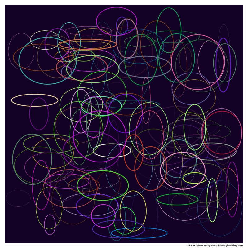 132 ellipses on glance from gleaming tan