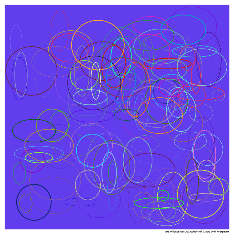 133 ellipses on Dull cobalt of Cloud and Fragment