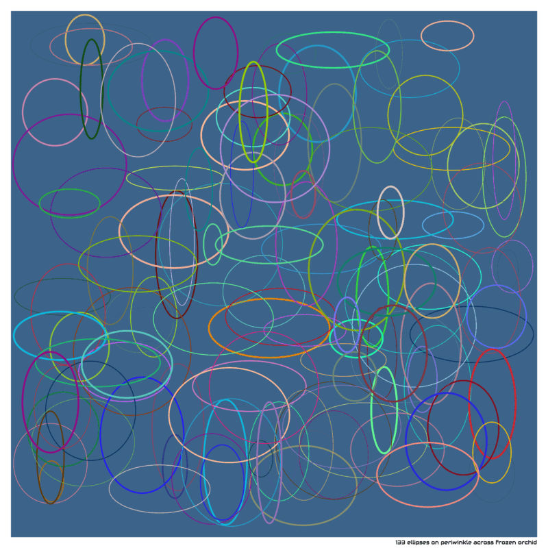 133 ellipses on periwinkle across frozen orchid