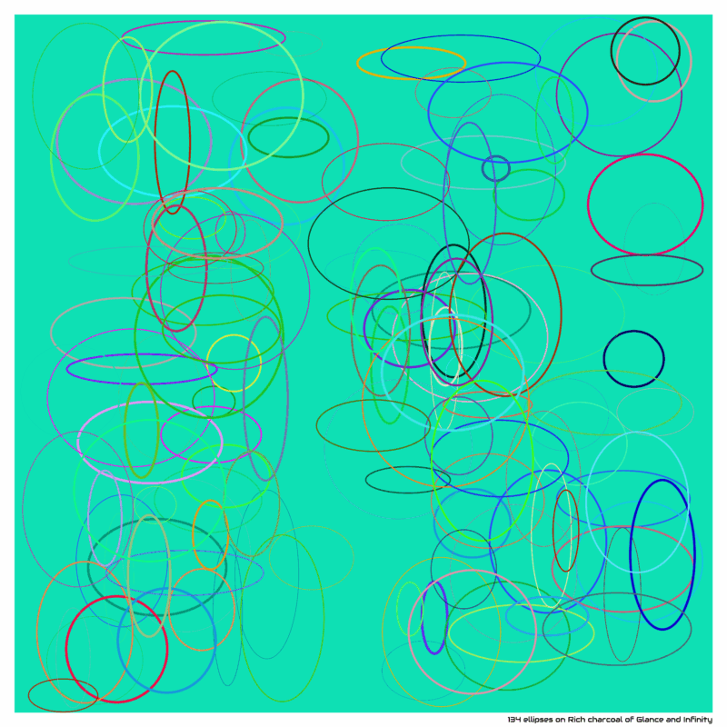 134 ellipses on Rich charcoal of Glance and Infinity