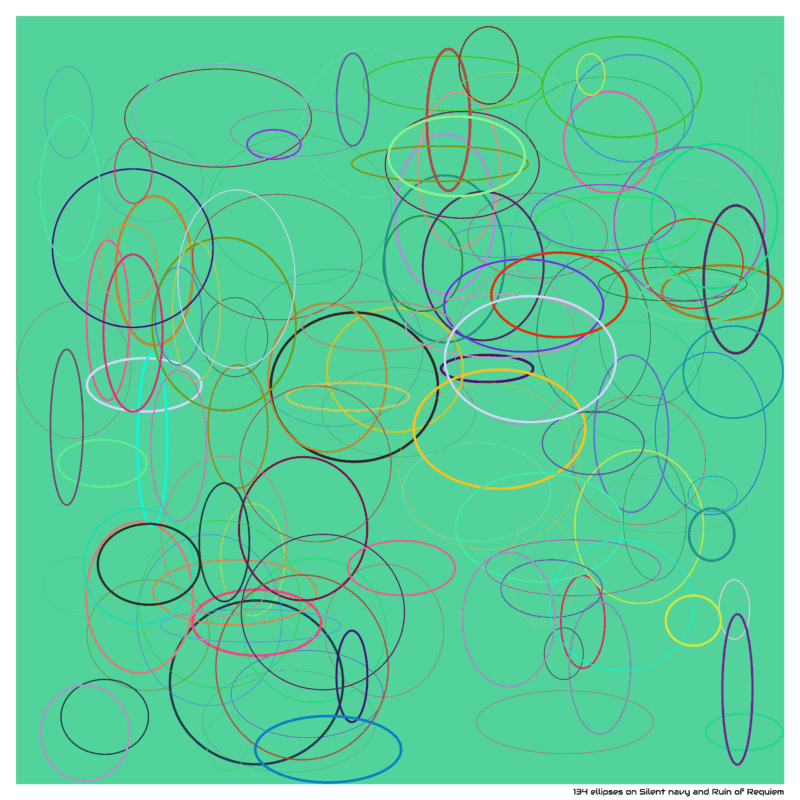 134 ellipses on Silent navy and Ruin of Requiem