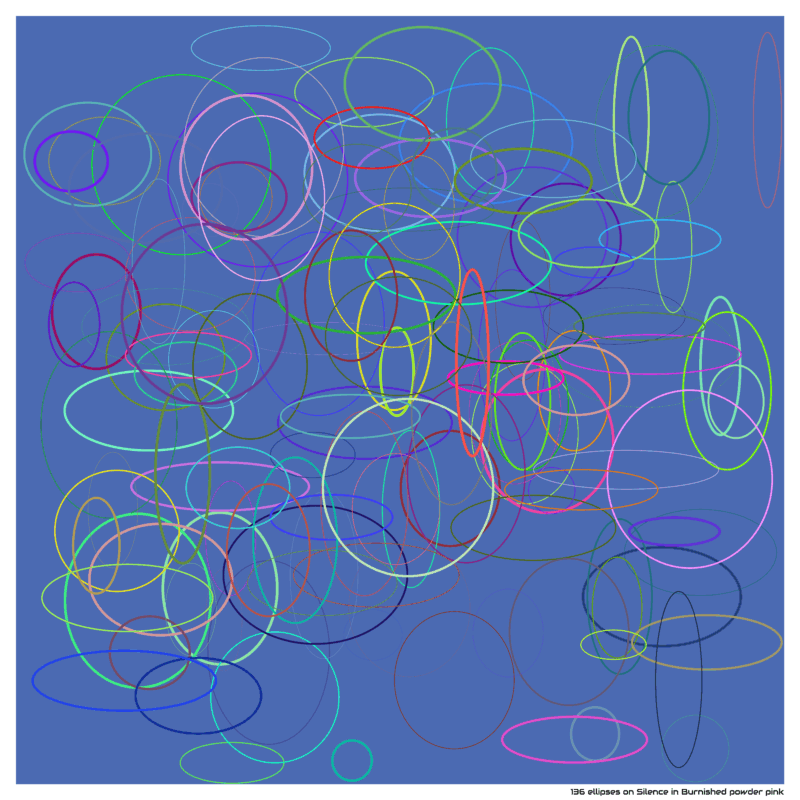 136 ellipses on Silence in Burnished powder pink