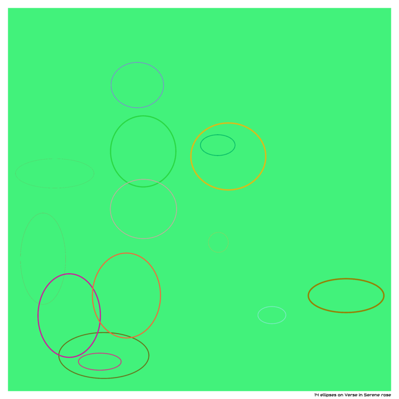 14 ellipses on Verse in Serene rose