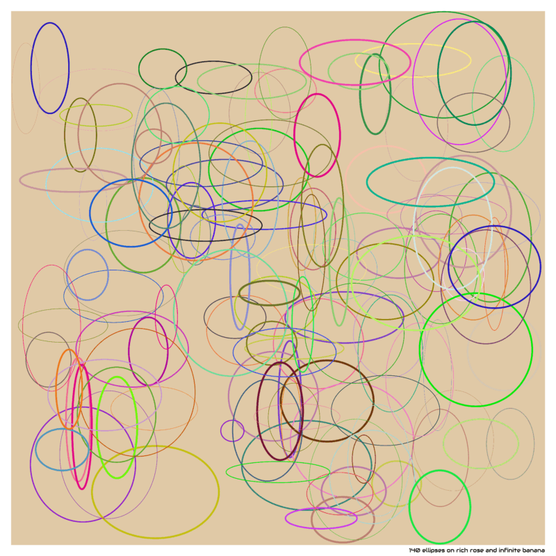 140 ellipses on rich rose and infinite banana