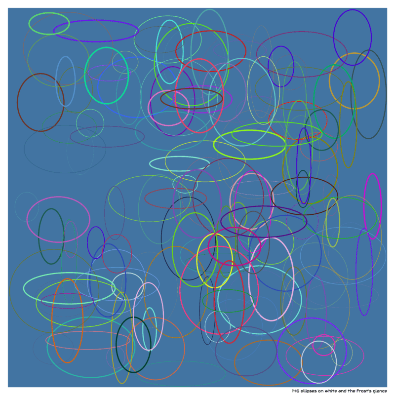 146 ellipses on white and the frost’s glance