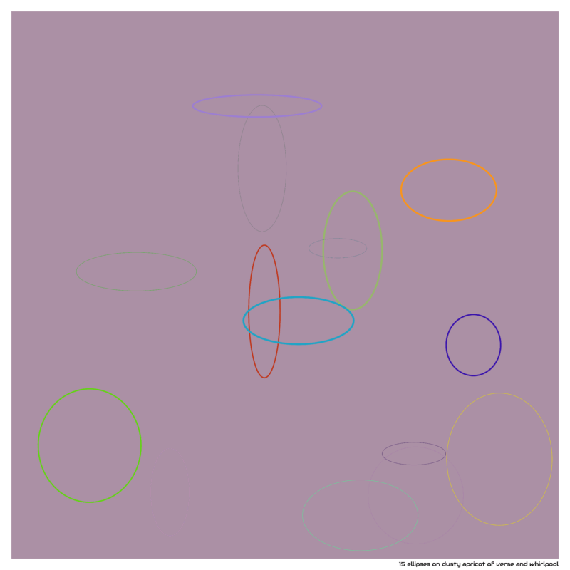 15 ellipses on dusty apricot of verse and whirlpool