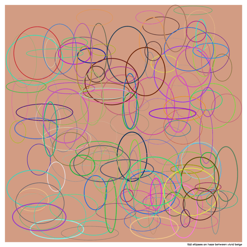 152 ellipses on haze between vivid beige