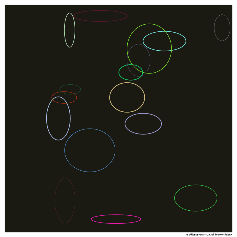 16 ellipses on ritual of broken black