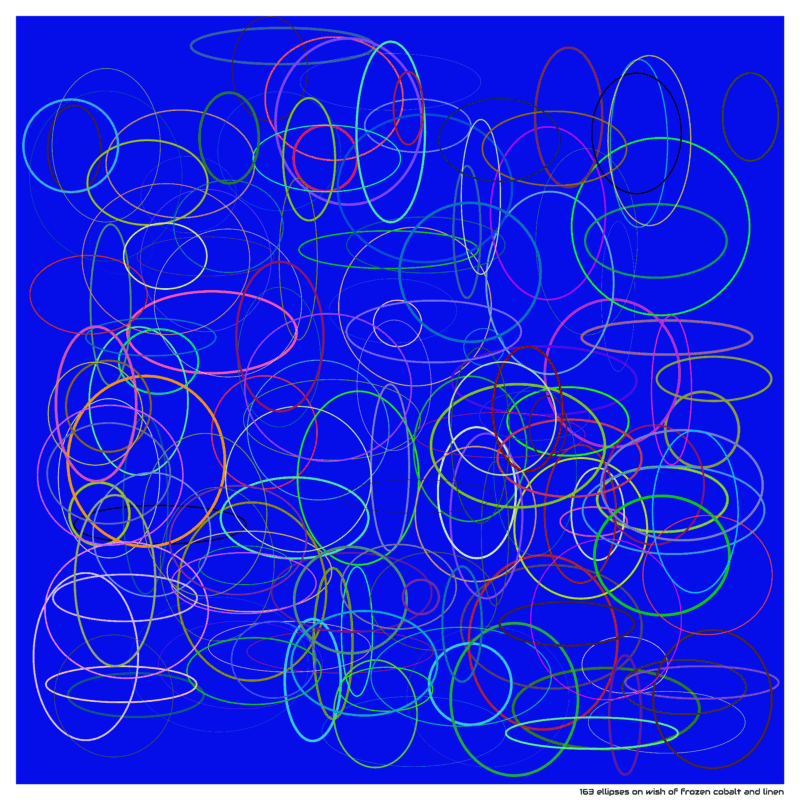 163 ellipses on wish of frozen cobalt and linen