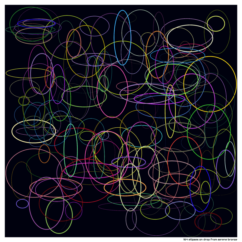 164 ellipses on drop from serene bronze