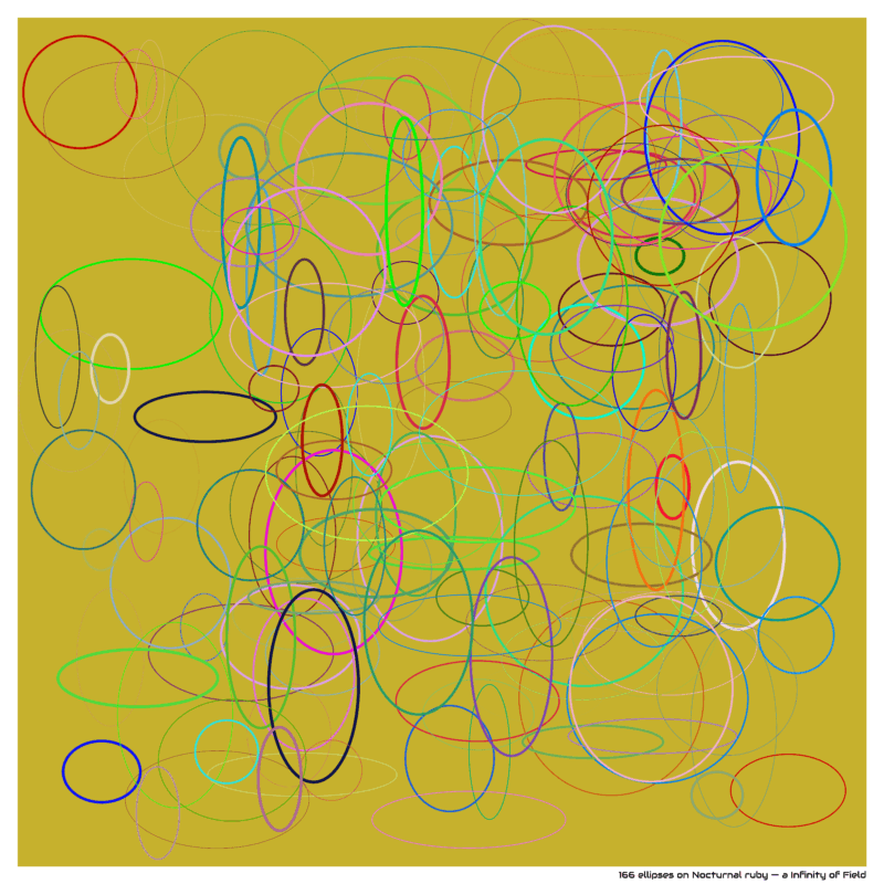 166 ellipses on Nocturnal ruby — a Infinity of Field