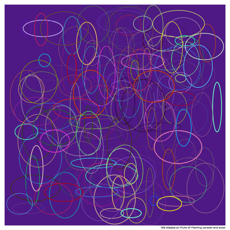 169 ellipses on Flute of Fleeting caramel and snow