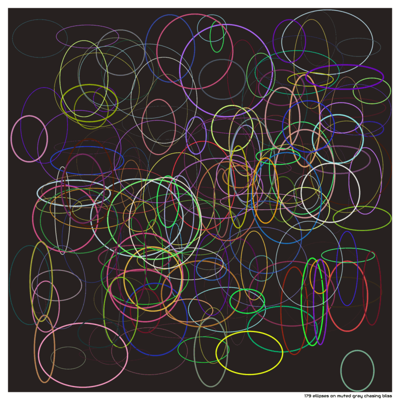 179 ellipses on muted gray chasing bliss