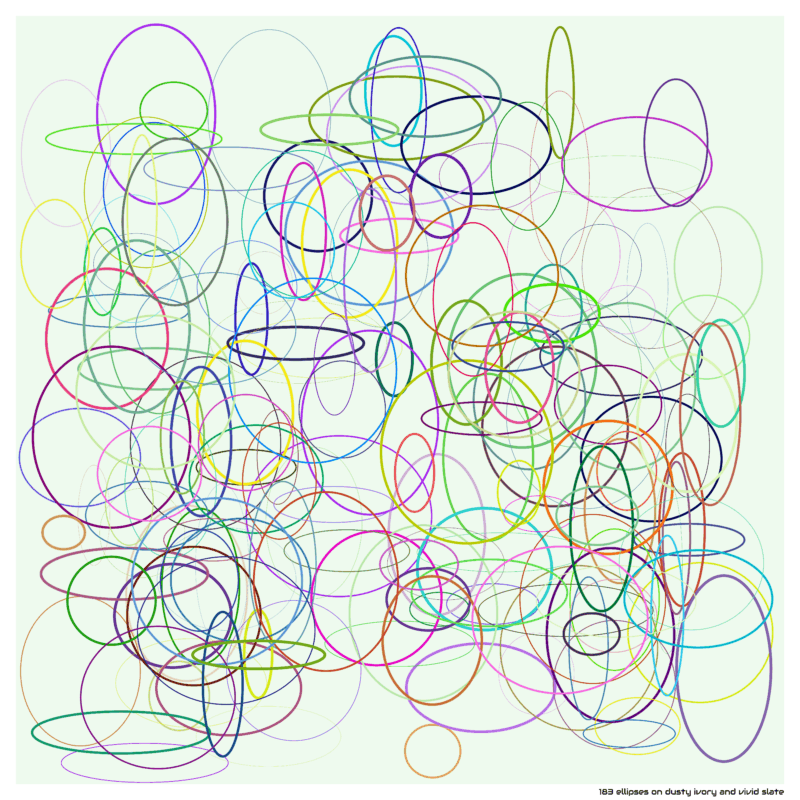 183 ellipses on dusty ivory and vivid slate