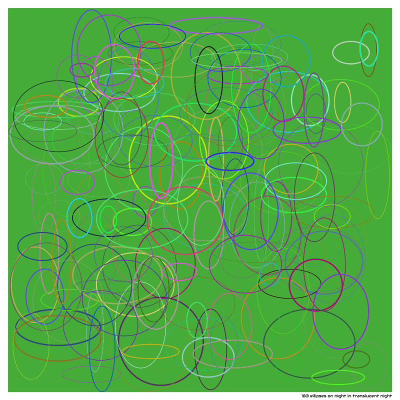 183 ellipses on night in translucent night