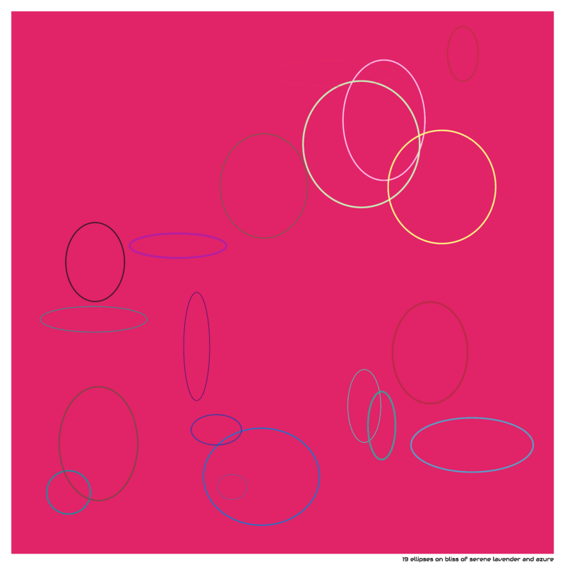 19 ellipses on bliss of serene lavender and azure