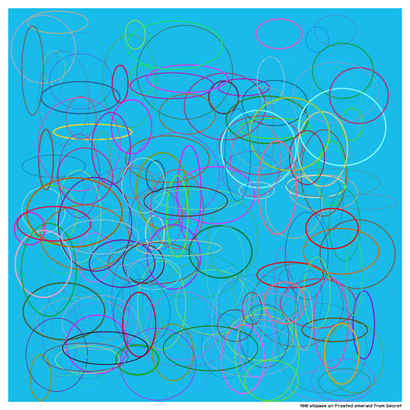 190 ellipses on Frosted emerald from Secret