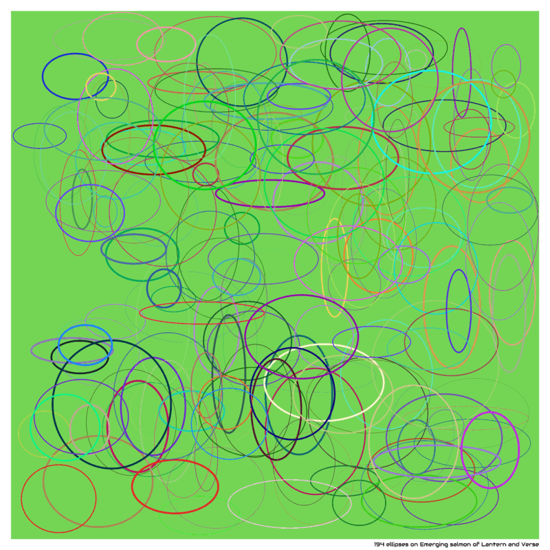 194 ellipses on Emerging salmon of Lantern and Verse