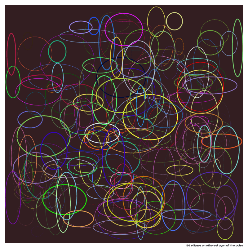 196 ellipses on ethereal cyan of the pulse