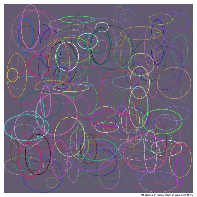 198 ellipses on mellow khaki of song and infinity