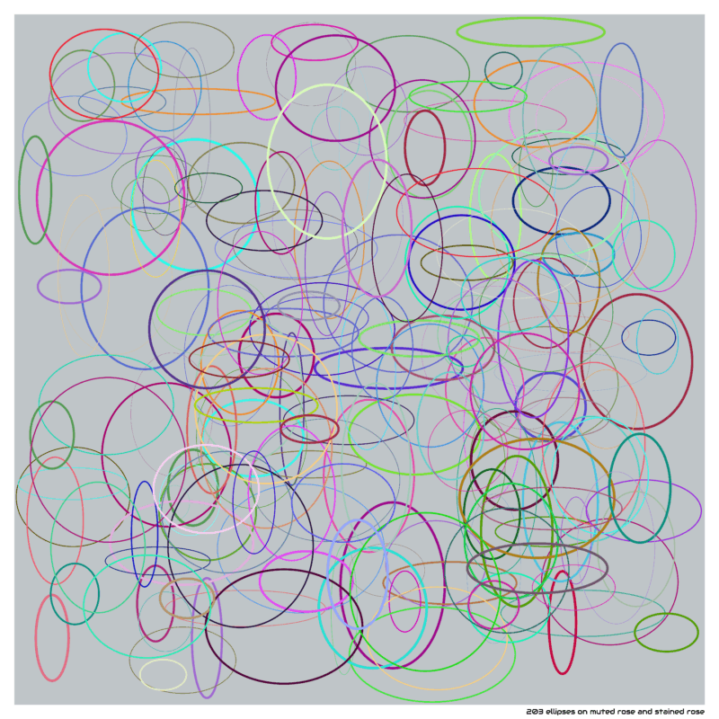 203 ellipses on muted rose and stained rose