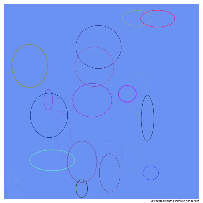 21 ellipses on myth dancing on rich apricot