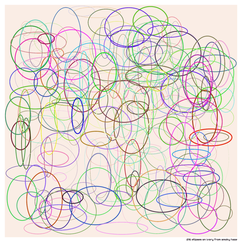 216 ellipses on ivory from smoky haze