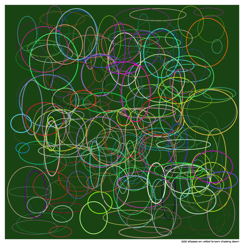 222 ellipses on veiled brown chasing dawn