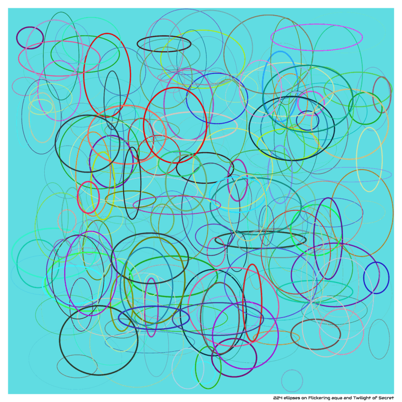 224 ellipses on Flickering aqua and Twilight of Secret