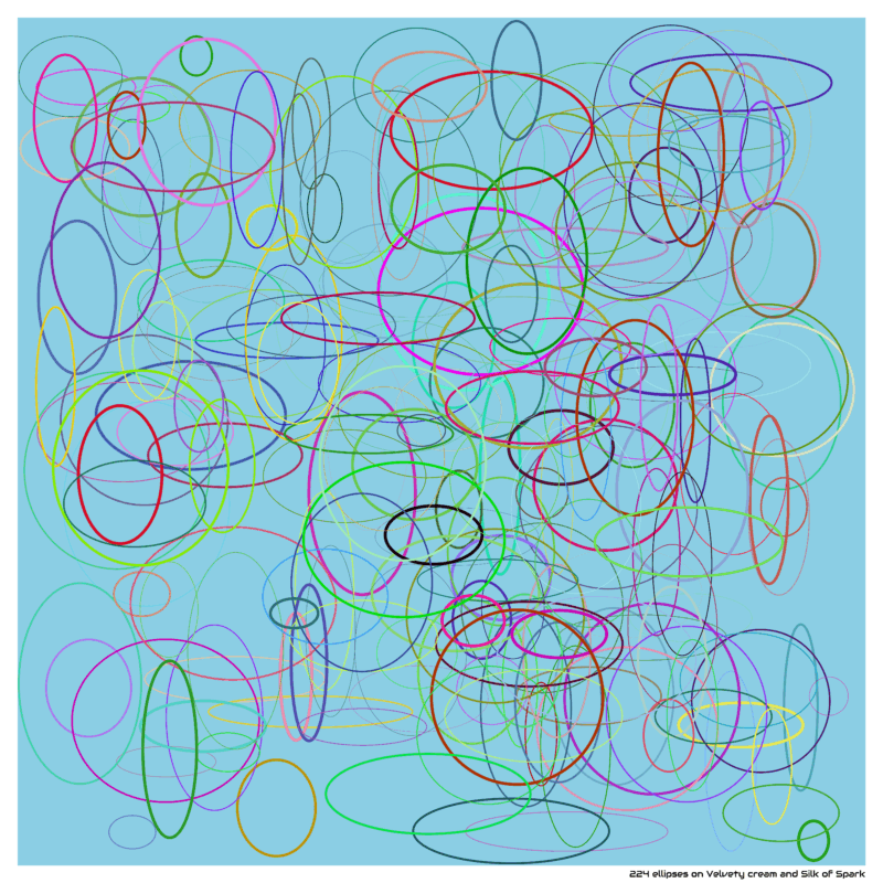 224 ellipses on Velvety cream and Silk of Spark