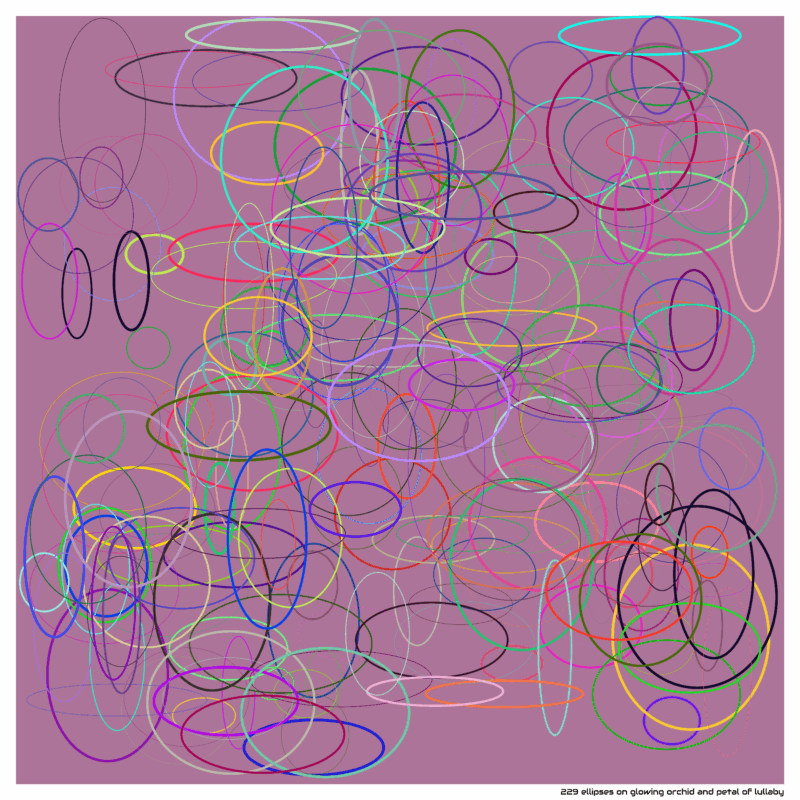 229 ellipses on glowing orchid and petal of lullaby