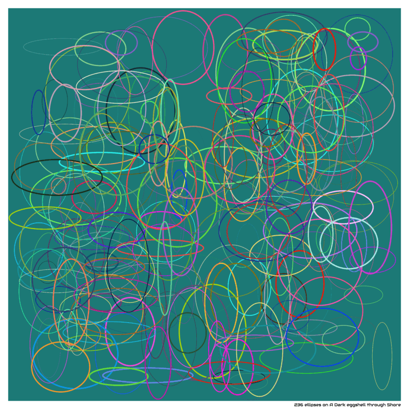 236 ellipses on A Dark eggshell through Shore
