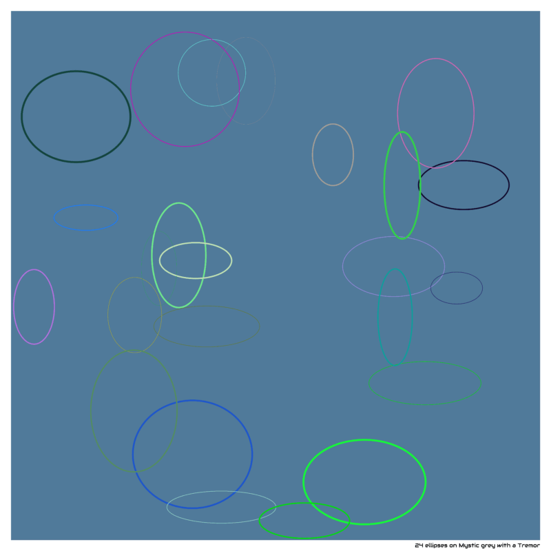 24 ellipses on Mystic grey with a Tremor