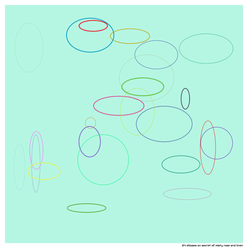 24 ellipses on secret of misty rose and linen