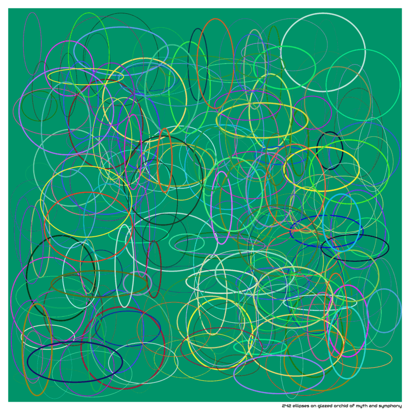 242 ellipses on glazed orchid of myth and symphony
