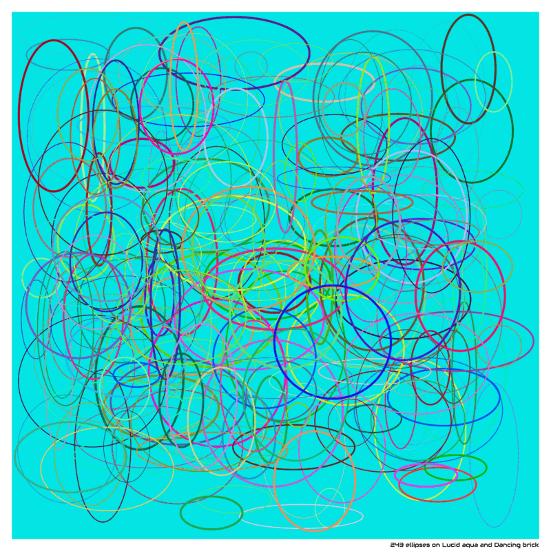 243 ellipses on Lucid aqua and Dancing brick