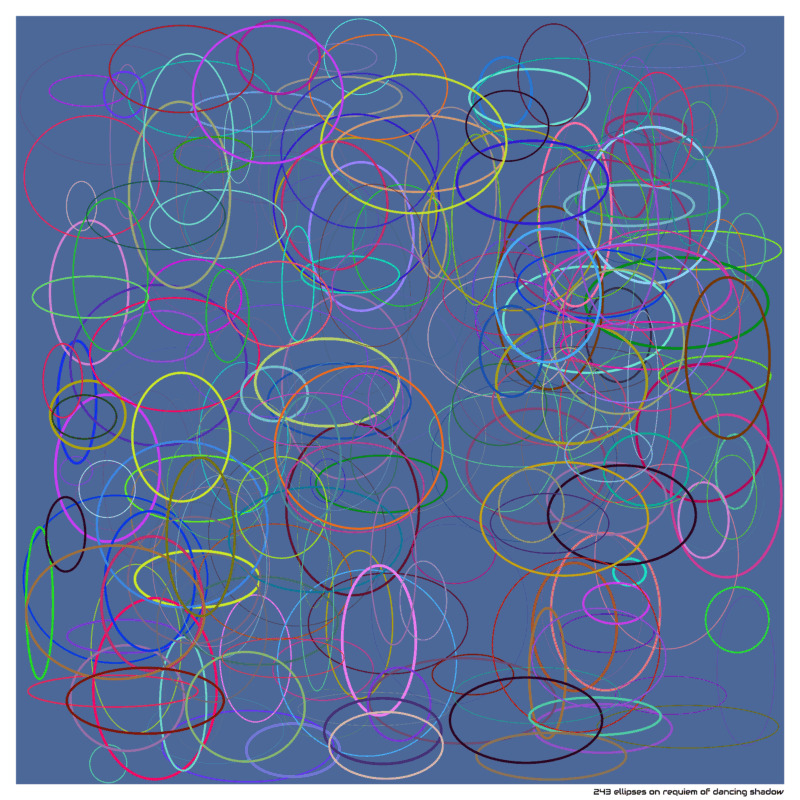 243 ellipses on requiem of dancing shadow