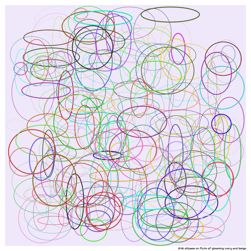 246 ellipses on flute of gleaming ivory and beige