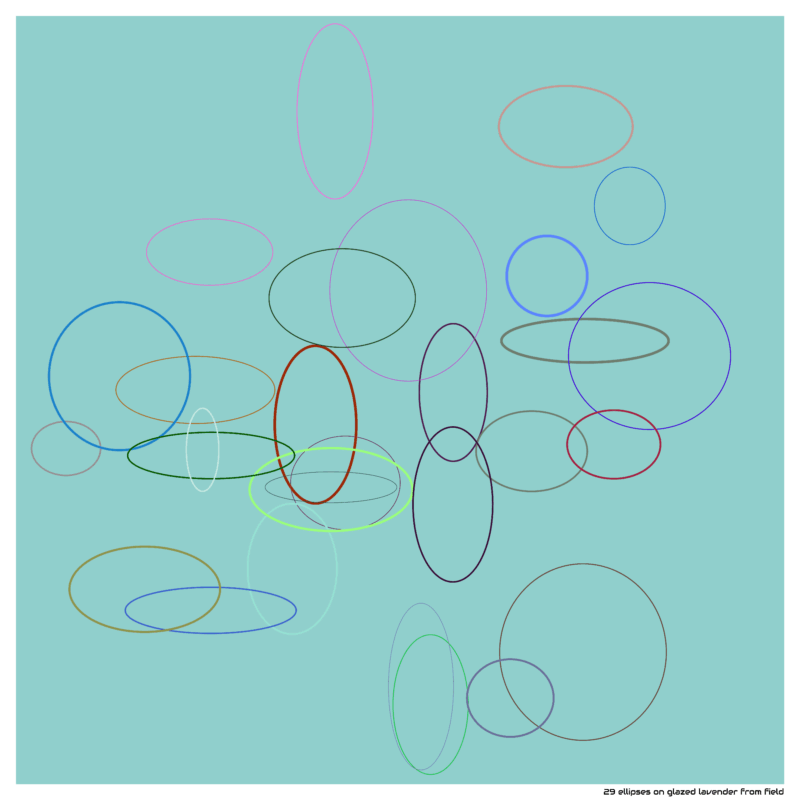29 ellipses on glazed lavender from field