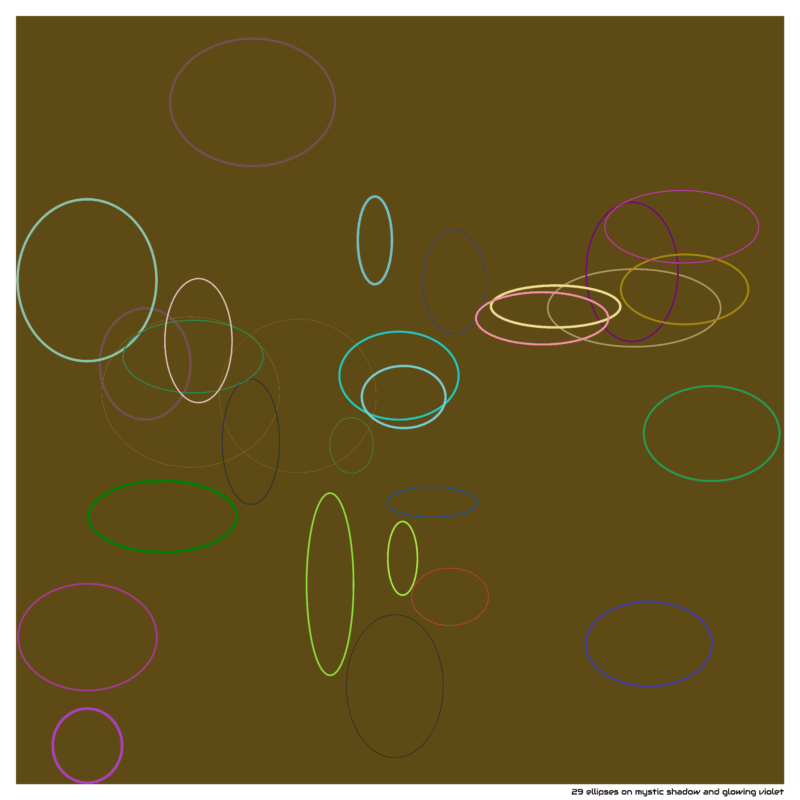 29 ellipses on mystic shadow and glowing violet