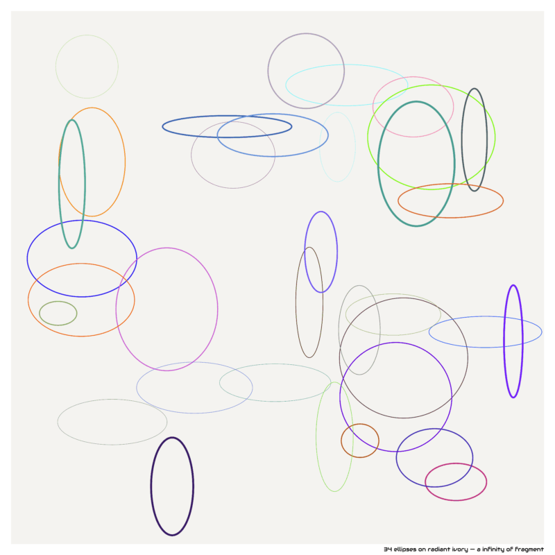 34 ellipses on radiant ivory — a infinity of fragment